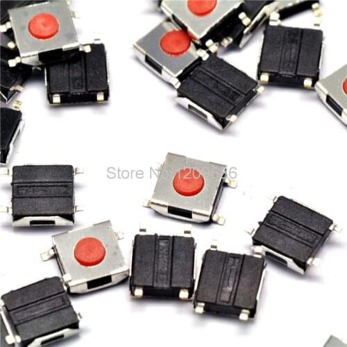 6 * 6 * 2.5MM touch switch patch 4 feet red button waterproof copper head