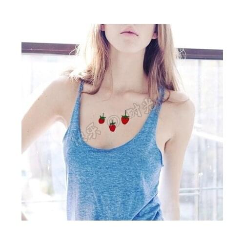 Waterproof Temporary Tattoo Sticker on body art fruit Strawberry tatto stickers flash tatoo fake tattoos for girl women