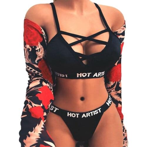 Women Sexy Pajamas Sets Corsets Push Up Lingerie Corset Bandage Hollow Letter Sleepwear Underwear Set Sleepwear Nightwear