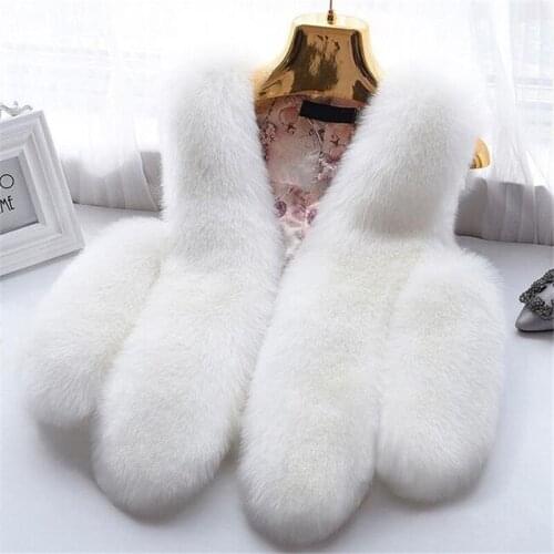 New Autumn and Winter Clothing Imitation Fox Fur Vest Short Jacket Ladies Waistcoat Fashion Fur Stitching Waistcoat Women Coat