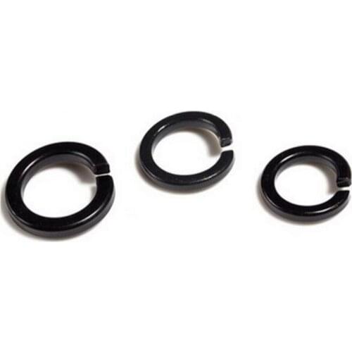 100Pcs DIN127 GB93 M2 M2.5 M3 M4 M5 M6 M8 Carbon Steel Shells Pad Black Spring Lock Washer Car Elastic Gasket