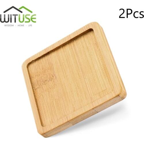 2pcs Flower Pots Water Tray Gardening Flower Pot Accessories Boutique Simple Home Square Tray Bamboo Flower Pot Tray