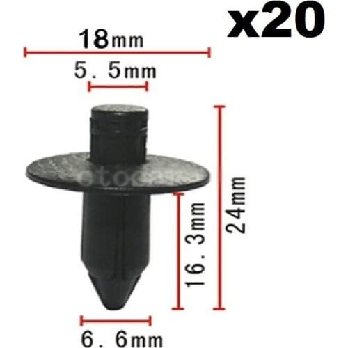 20pcs OEM Fastener Rivet Push-Type Retainer Clip For Toyota For Nissan 80999-05N07 Direct push expansion buckle