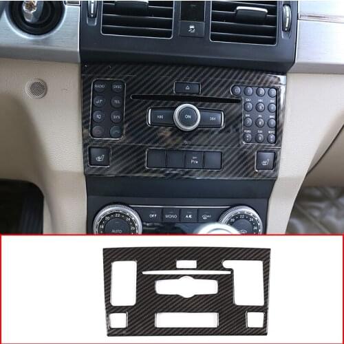 ABS Chrome Carbon Fiber Car Volume CD Mode Frame Trim For Mercedes benz GLK Class X204 2010 2011 2012 Accessories