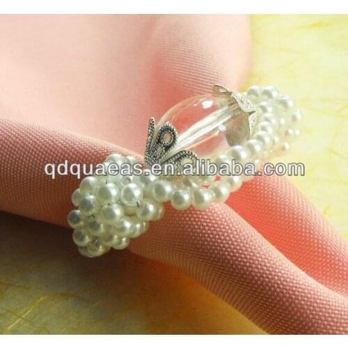 Diamond wedding napkin ring and clear acrylic napkin holder