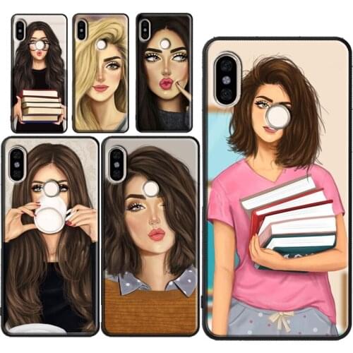 Brunette Blonde Girl Cute Case For POCO X3 Coque For Redmi Note 9 8 Pro 7 8T 9S 9A 9C For Mi Note 10 Lite 9T A3