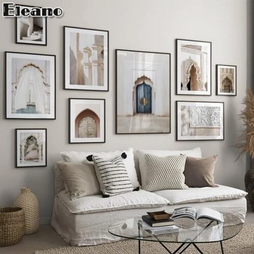 Home Decor Painting Arab Islamic Wall Art Architectural Landscape Canvas Print Photo Wall Poster Creativity Modern Art Painting