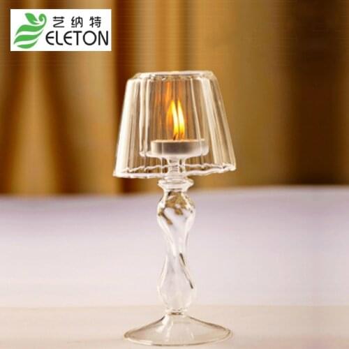 ELETON Candle Holders Transparent glass candlestick lamp holder other European style wedding Home Furnishing creative ornaments