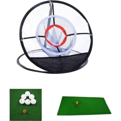 Golf Chipping Practice Net Golf Pop-UP Chipping Pitching Cages Mats Practice Easy Net Golf Training Aids