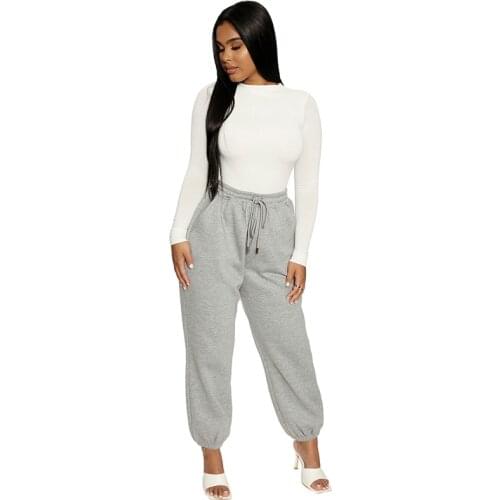 Cotton High Waist Losse Baggy Cargo Pants 2021 Autumn Winter Fitness Trousers Streetwear Long Pant Outfits