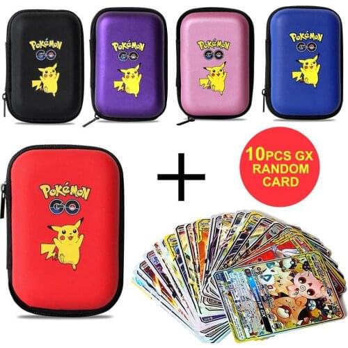 Pokemon Pikachu Game Cards 60 Capacity Cards Holder Album Hard Case Card Holder Book Holder Earphone Storage Box Christmas Gifts