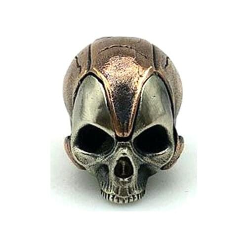 Outdoors DIY Tools EDC White Brass Copper Skull Knife Beads Lanyard Pendants Key Rings Accessories # B