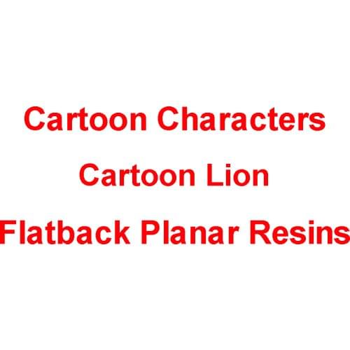50pcs/100pcs Mixed Cartoon Character Lion Flatback Planar Resin Cabochon for Hair Bow Centers Home Decoration Accessories