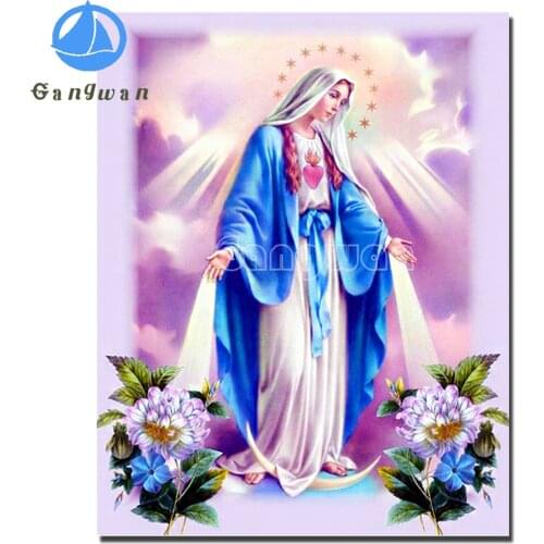 Full Drill Diamond Painting Religious Our Lady Embroidery Icons Picture Of Rhinestones virgin Mary Needlework Home Decoration