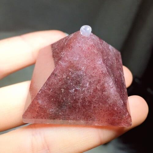 Strawberry quartz pyramid