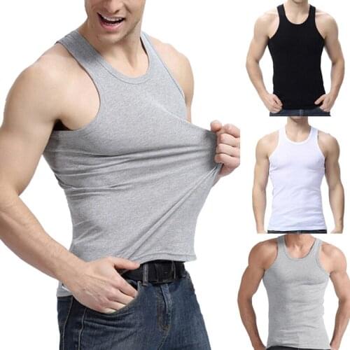 Summer Men Clothing Tank Tops Black White Grey Singlets Sleeveless Fitness Men Vest Bodybuilding Vest 2021 New Summer Plus Size
