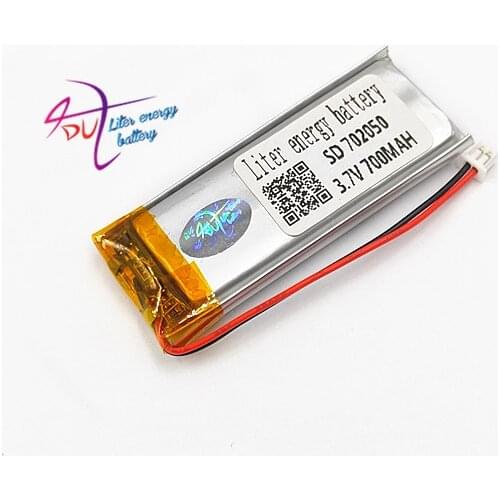 10 pcs 702050 3.7V 700mAh Lithium Polymer LiPo Rechargeable Battery JST 1.25mm 2 pin For Mp3 headphone PAD DVD bluetooth camera