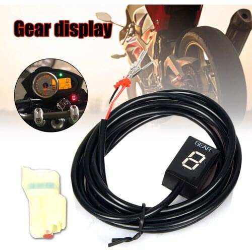 Motorcycle Gear Indicator Red LED Waterproof Wire Backside Outlet Motor Bike Car Styling