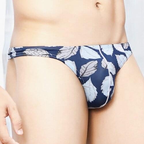 2020 Print Mens Thongs and G Strings Low Rise Sexy Bikini Mens Briefs Sexy Thongs Breathable Thongs
