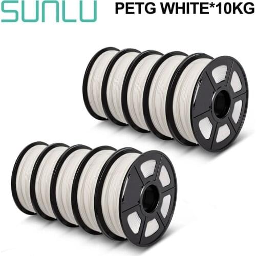 SUNLU PETG Filament 1kg 1.75mm 10 Rolls FDM 3D Printer petg filaments 10kg Diameter Tolerance 0.02mm High Toughness Material