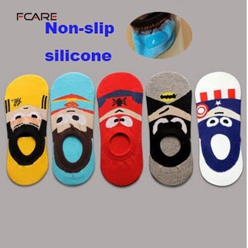 10PCS= 5 pairs cotton spring summer Cartoon Captain America mens shallow mouth low no show superheros invisible funny socks