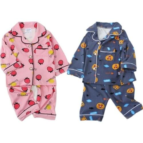 Boys Girls Pajamas Set Autumn Winter Long sleeve Sleepwear 2021 New Wool fleece Baby Kids Clothes for Children Clothing Sets