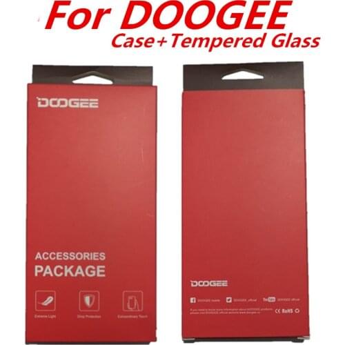For DOOGEE N20 6.3'' Cell Phone Transparent Silicone Case + Screen Protector Tempered Glass Protective Film for DOOGEE N20