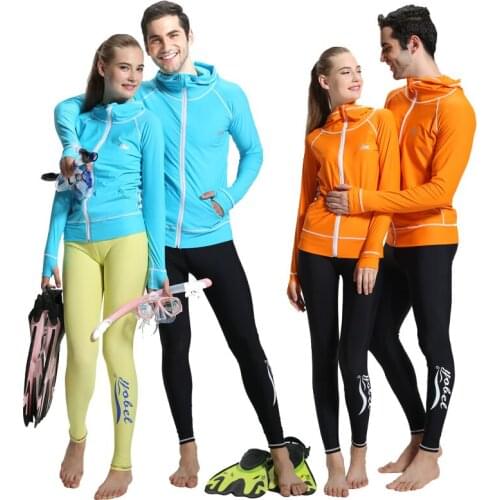 Split submersible lovers clothes long-sleeve sunscreen swimwear breathable waterproof zipper incubation sunscreen outerwear