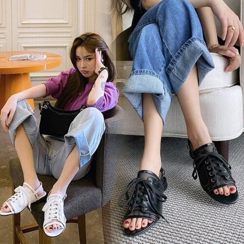 Women Sandals Fashion Gladiator Sandals For Women Summer Shoes Female Flat Sandals Rome Style Cross Tied Sandals Shoes Women