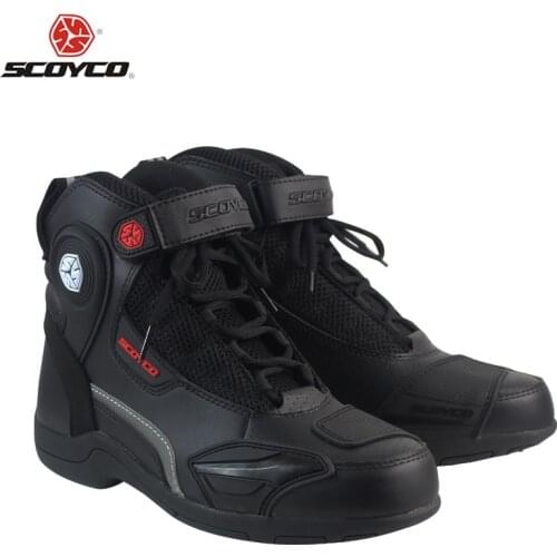 SCOYCO T-015 Moto Racing faux Leather Motorcycle Boots Shoes Motorbike Riding sport road SPEED professional botas