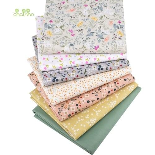 Chainho,Floral Series,Printed Twill Cotton Fabric,Patchwork Clothes For DIY Sewing Quilting Baby &Childrens Bedclothes Material