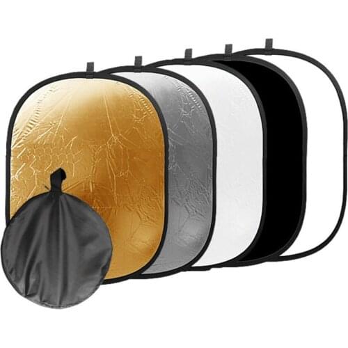 60x90cm 5 in 1 reflector photography studio photo oval collapsible reflector handhold portable photo disc with carrying bag
