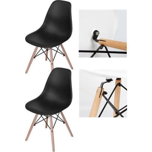 2pcs Modern Dining Chairs With Scandinavian Design With Iron Wire Wooden Feet Suitable For Bar Dinning Room Home Decoration HWC