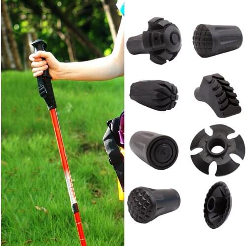 Trekking Pole Adjustable Walking Stick Hiking Accessory Round Feet Rod Shoe Snowflake Tower Rod Tip Case Plastic Rubber PVC