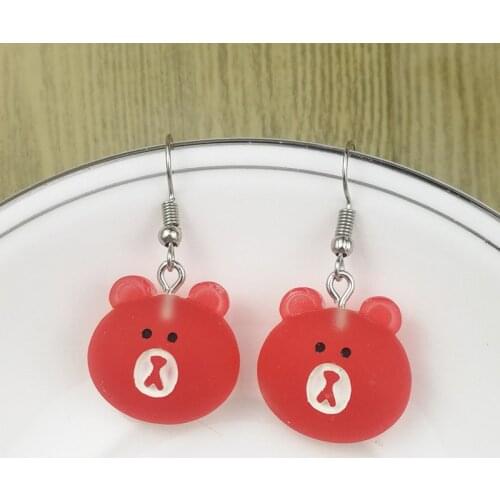 European and American creative personality bear earrings cute girls interesting frosted jewelry gifts party dance new accessorie