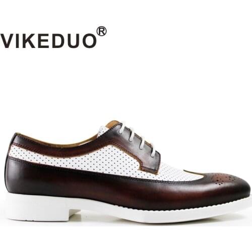 Vikeduo Handmade Designer Luxury Fashion Party Wedding Dance Leisure Brand Casual Male Dress Genuine Leather Mens Derby Shoes