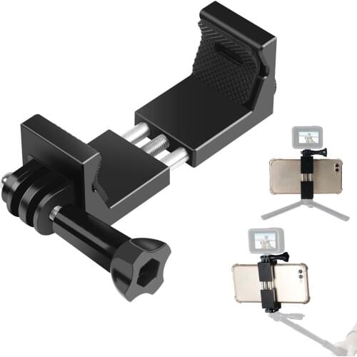CNC Aluminum Alloy Extendable Mount Holder with Adaptor Mobile Phones Stands for Gopro Hero SJcam DJI OSMO Action Cameras