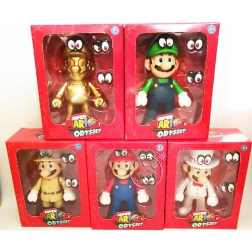 High Quality Super Mary Series Mario Bros Odyssey Doll New Box Hand-held Puppet Model Action Figure Childrens Birthday Gifts