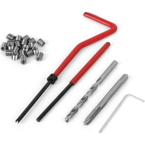 25Pcs Car Thread Repair Kit M4 Thread Tool Spanner Wrench Inserts Drill Tap Set Car Repair Tools for restoring damaged threads
