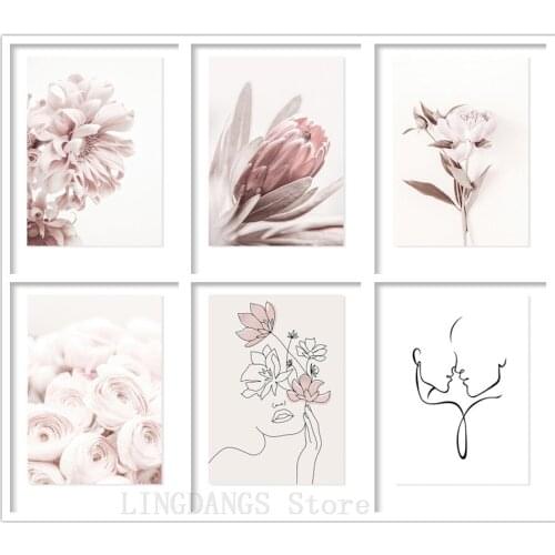5D DIY Diamond Painting Elegant Pink Peony Imperial Flower Chrysanthemum Diamond Mosaic Line Embroidery Cross Stitch Art Decor