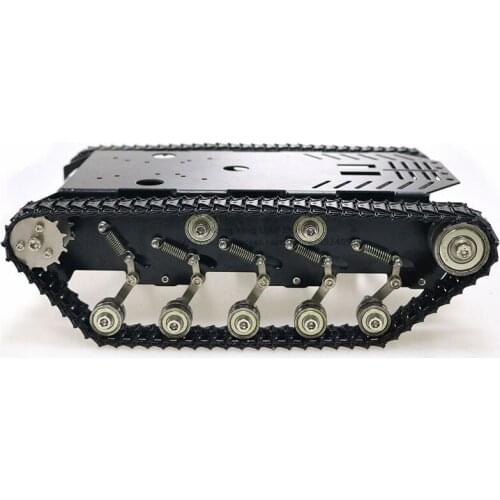 Mini TS600 robot car chassis suspension shock-absorbing track type full metal tank / double-layer top cross-country RC robot toy