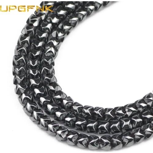 UPGFNK Gear shape Natural Black Hematite Stone 5x4mm 95pcs DIY spacer Loose beads for Jewelry Making bracelet Findings wholesale