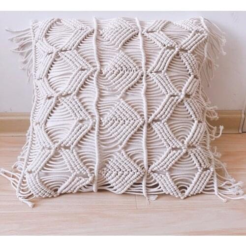 Decorative wedding pillow cover Handmade cream macrame BOHO cushion cover Black White Beige cushion Customized size throw pillow
