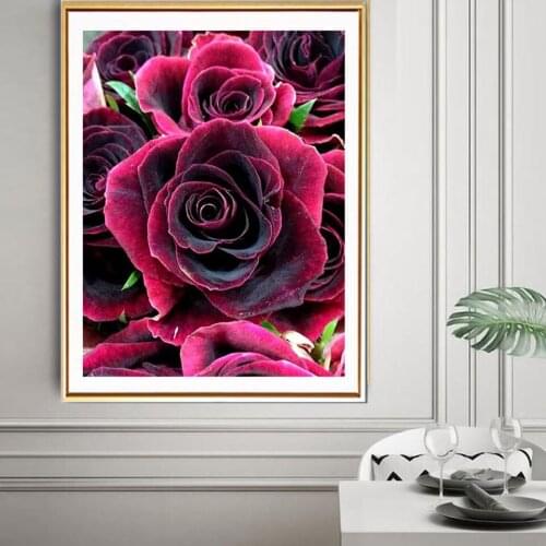 Diy 5D Diamond Painting Flowers Rose Cross Stitch Full Diamond Embroidery flower Floral Diamond Mosaic Rhinestone Picture Decor