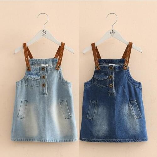 New Arrival Girls Suspender Denim Dresses Baby Girls Denim Sundress Kids Denim Casual Dresses Child Summer Sundress