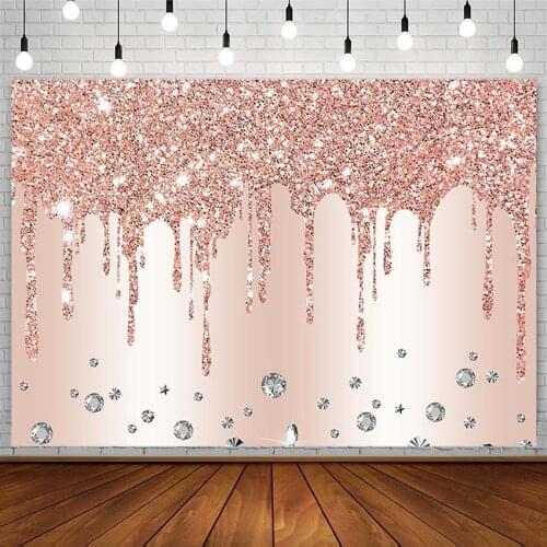 Pink Glitter Backdrops Diamond Girl Birthday Decor Party Bride Wedding Photography Backgrounds Photo Studio Photophone Photozone