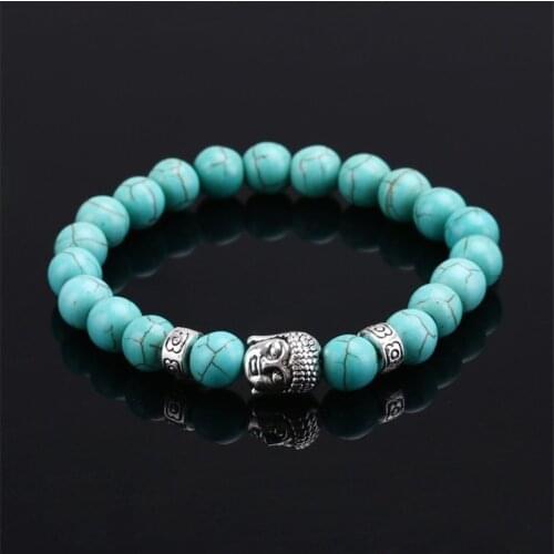 2016 Hot Natural Stone Beads Buddha Bracelets For Women Men Jewelry Silver Buddha Black Lava Bracelet pulseras mujer