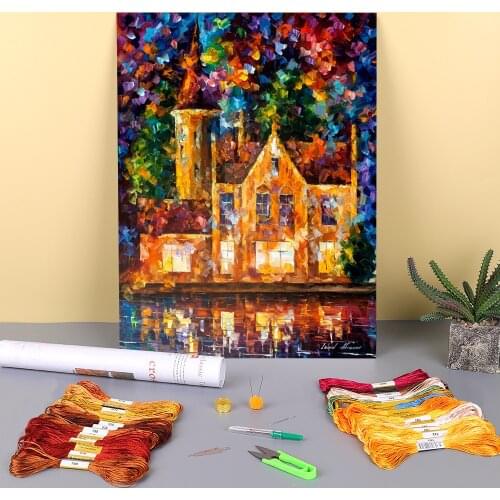Castle Thoughts Printed Canvas 11CT Cross Stitch DIY Embroidery Kit DMC Threads Craft Hobby Painting Handicraft Sales Gift