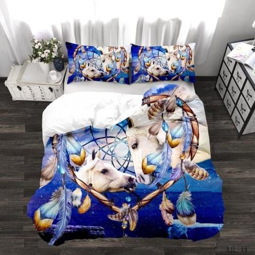 Animal Horse Fantasy Lion 3D Print Comforter Bedding Sets Queen Twin Single Size Duvet Cover Set Pillowcase Home Textile Luxury