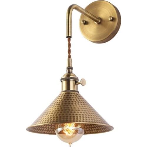 Loft Style Adjust Copper Wall Sconce Edison Vintage LED Wall Light Fixtures With Switch Bedside Wall Lamp Indoor Lighting